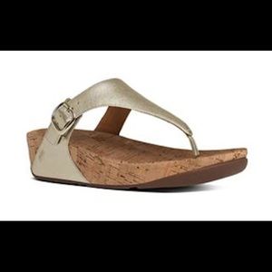 The Skinny Pale Gold Fit Flops 5 6 Cork Buckle